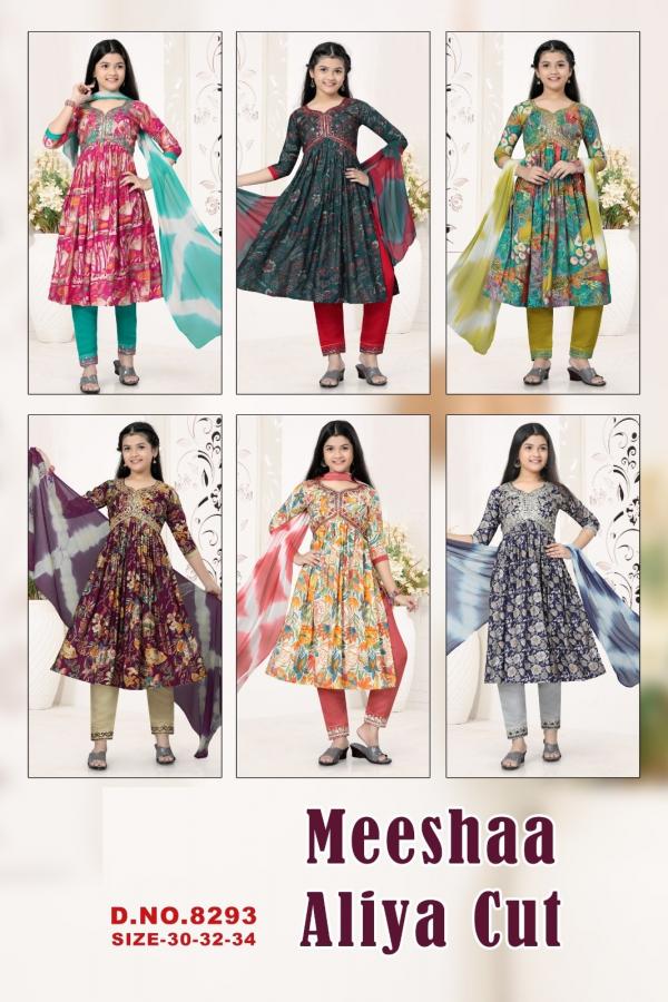 Meeshaa Aaliya Cut Kids Wear Kurti Pant With Dupatta Collection